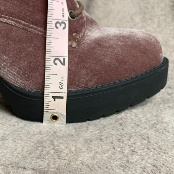 Madden Girl Jitter Jitt Crushed Velvet Lace Up Platform Heeled Boots Sz8 - Picture 15 of 16